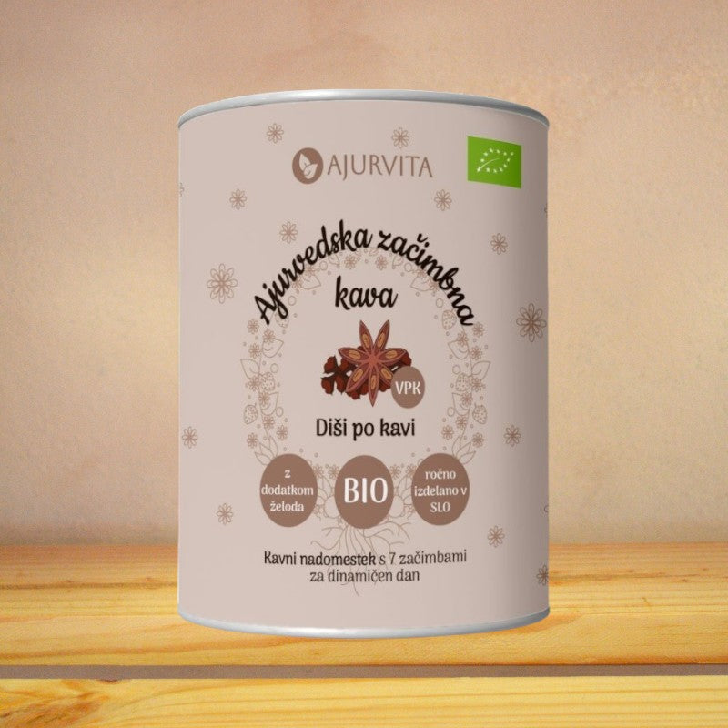 Ajurvedska brezkofeinska začimbna kava s cikorijo, janežem in želodom