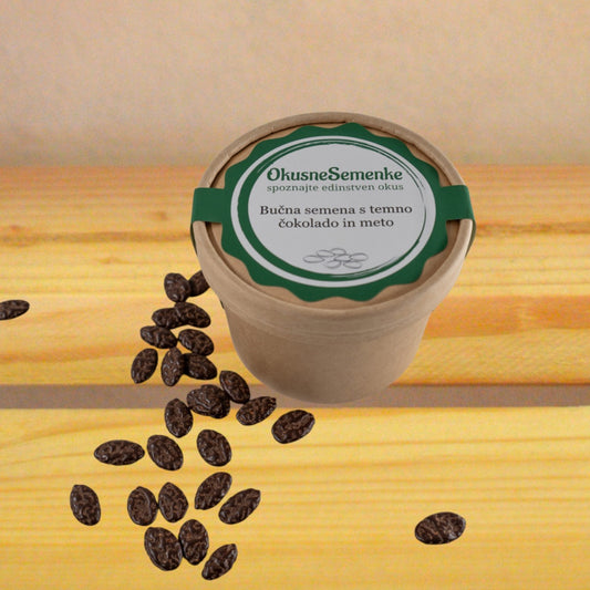 Bučna semena s temno čokolado in meto