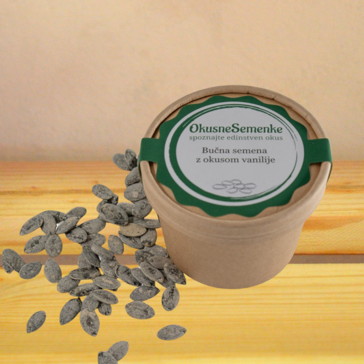 Pražena bučna semena z okusom vanilije