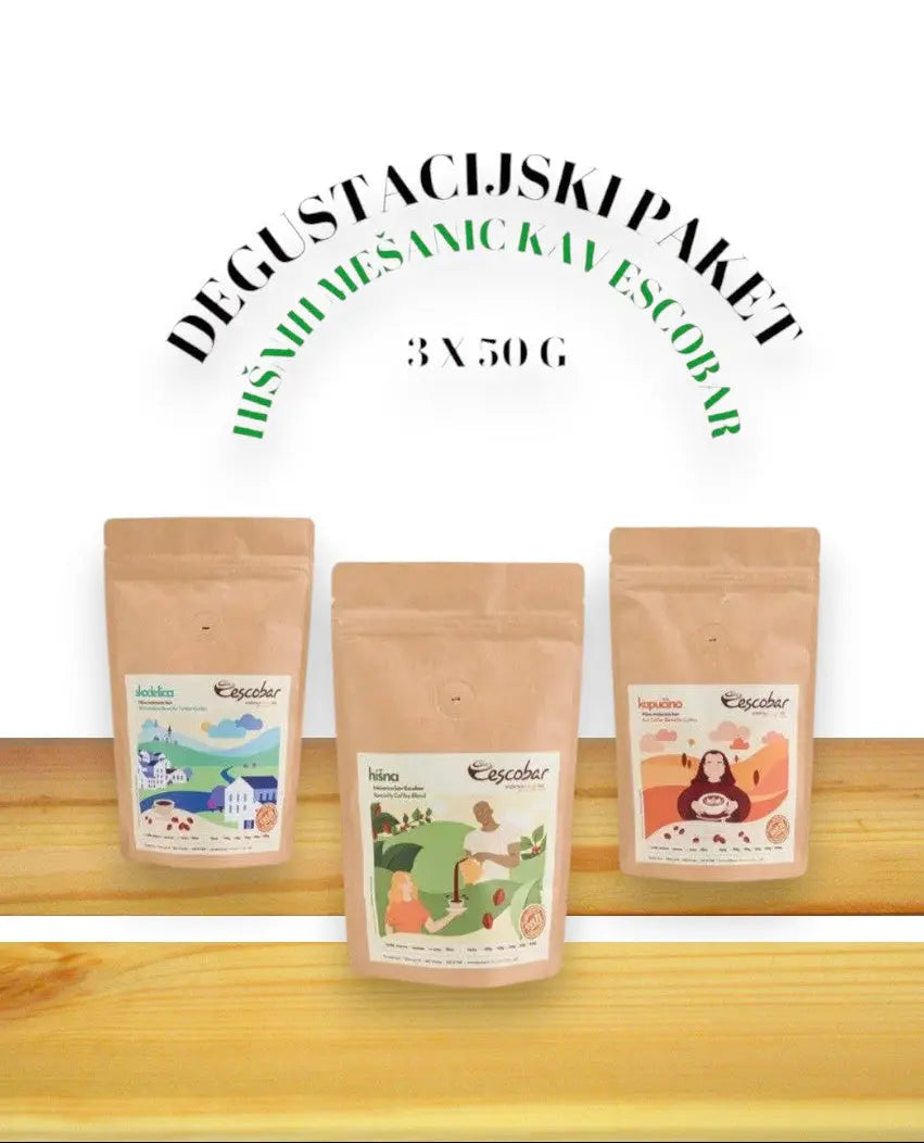Degustacijski paket 3 hišnih mešanic kav Escobar