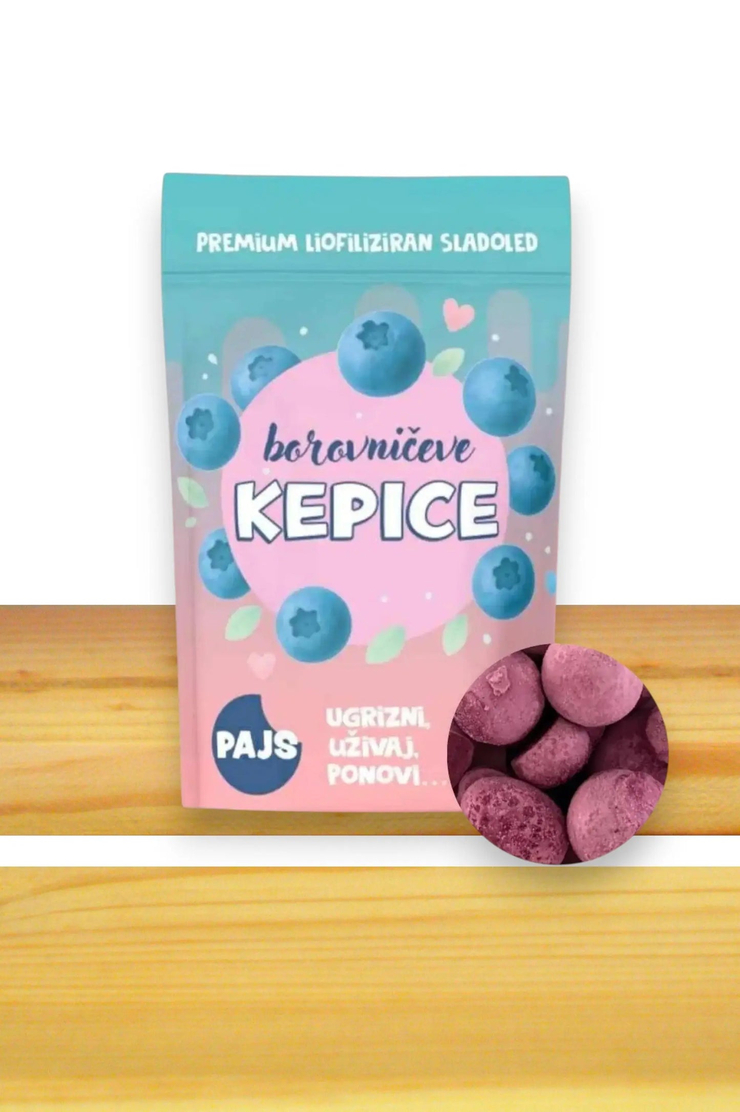 Liofiliziran sladoled – Borovničeve kepice
