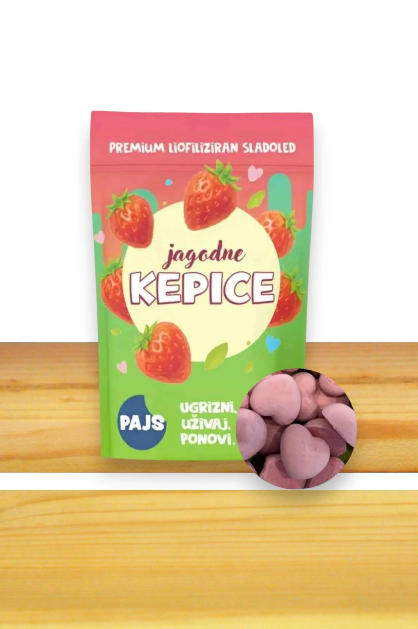 Liofiliziran sladoled Jagodne kepice
