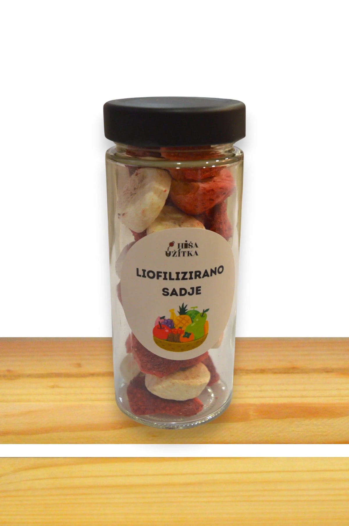 Liofiliziran miks sadja: jagode in banane