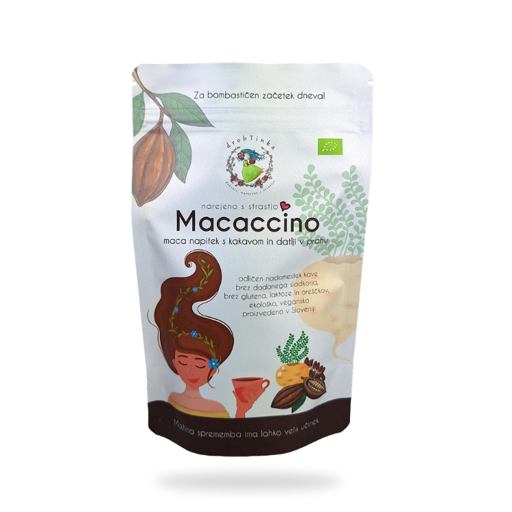 Macccino - ekološki napitek s kakavom, maco in datlji v prahu