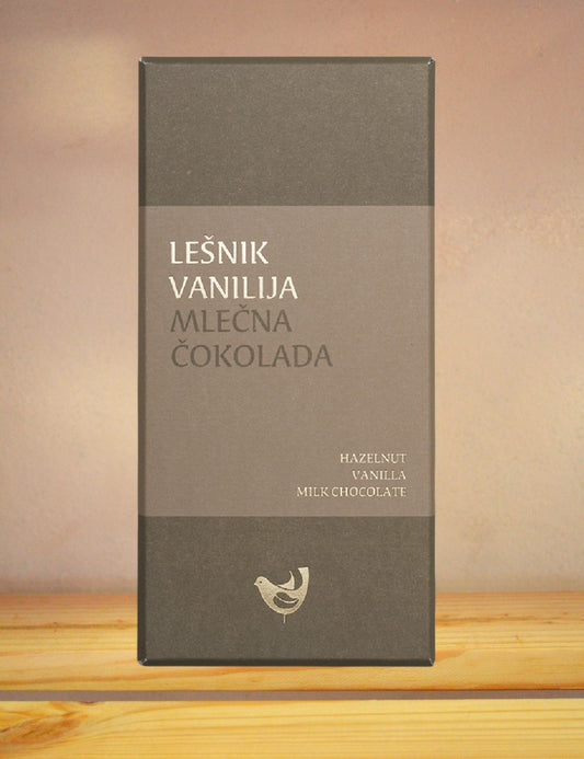 Mlečna čokoladna tablica z lešniki in vanilijo Passero