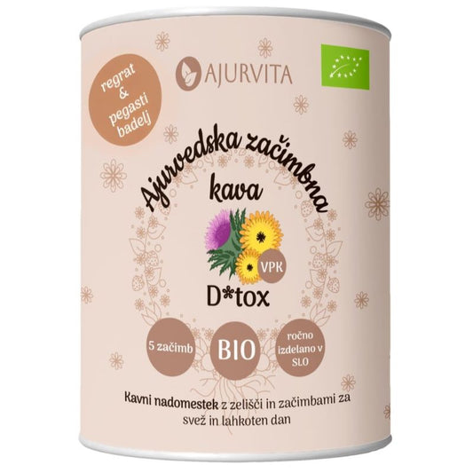 Ajurvedska začimbna kava D*tox - bio kavni nadomestek z regratom in pegastim badljem