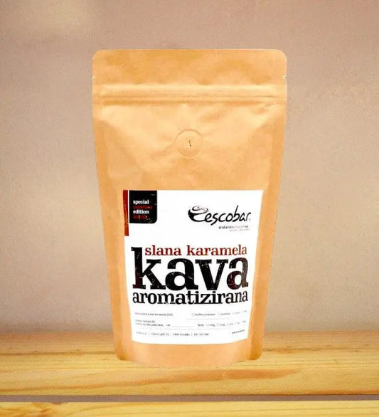 Aromatizirana mleta kava za turško kavo z okusom slane karamele