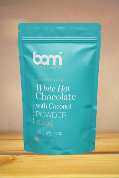 BAM bela vroča čokolada s kokosom