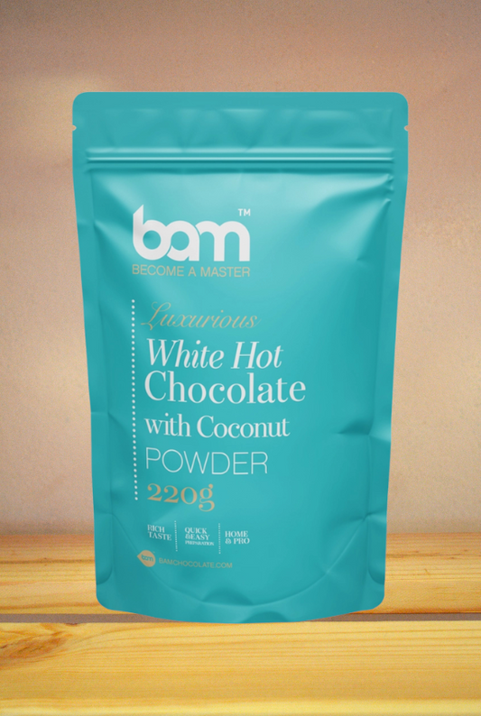BAM bela vroča čokolada s kokosom