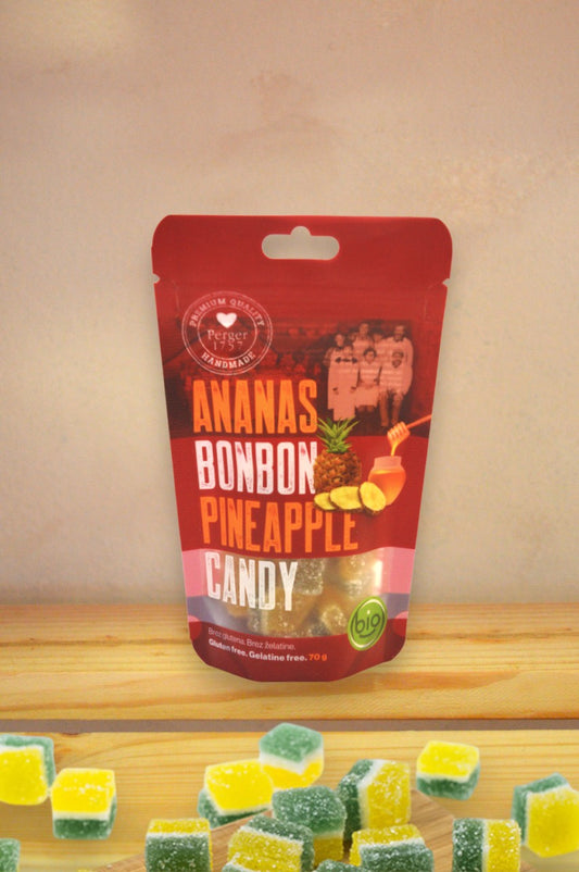 Bio slovenski bonboni ananas sladkani z medom
