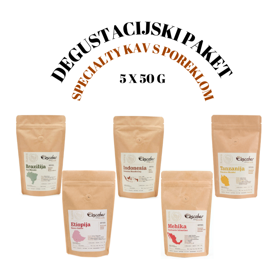Degustacijski paket 5 specialty kav s poreklom Escobar