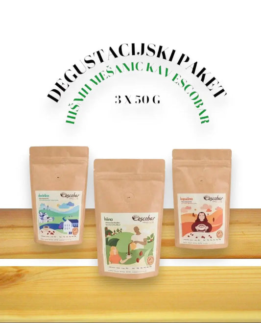 Degustacijski paket 3 hišnih mešanic kav Escobar