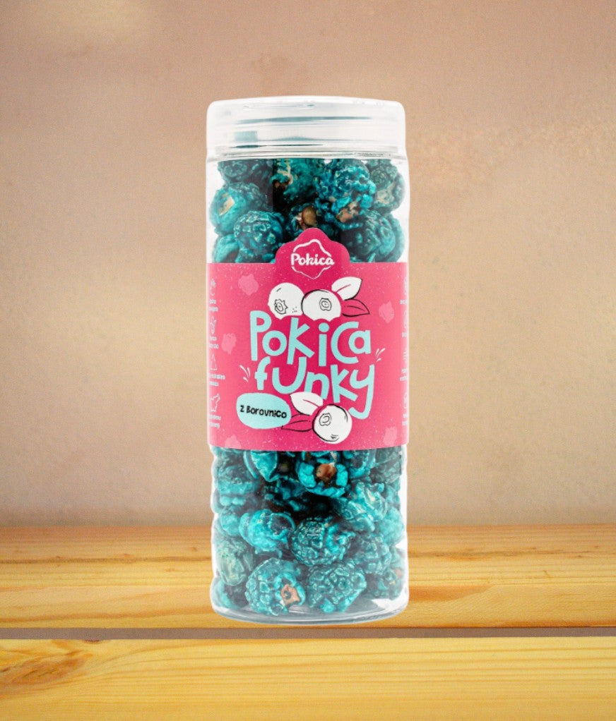 Kokice s prelivom borovnice in bele čokolade