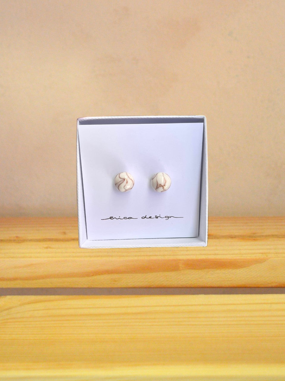 Marmorni uhani iz polimerne gline - Hiša užitka