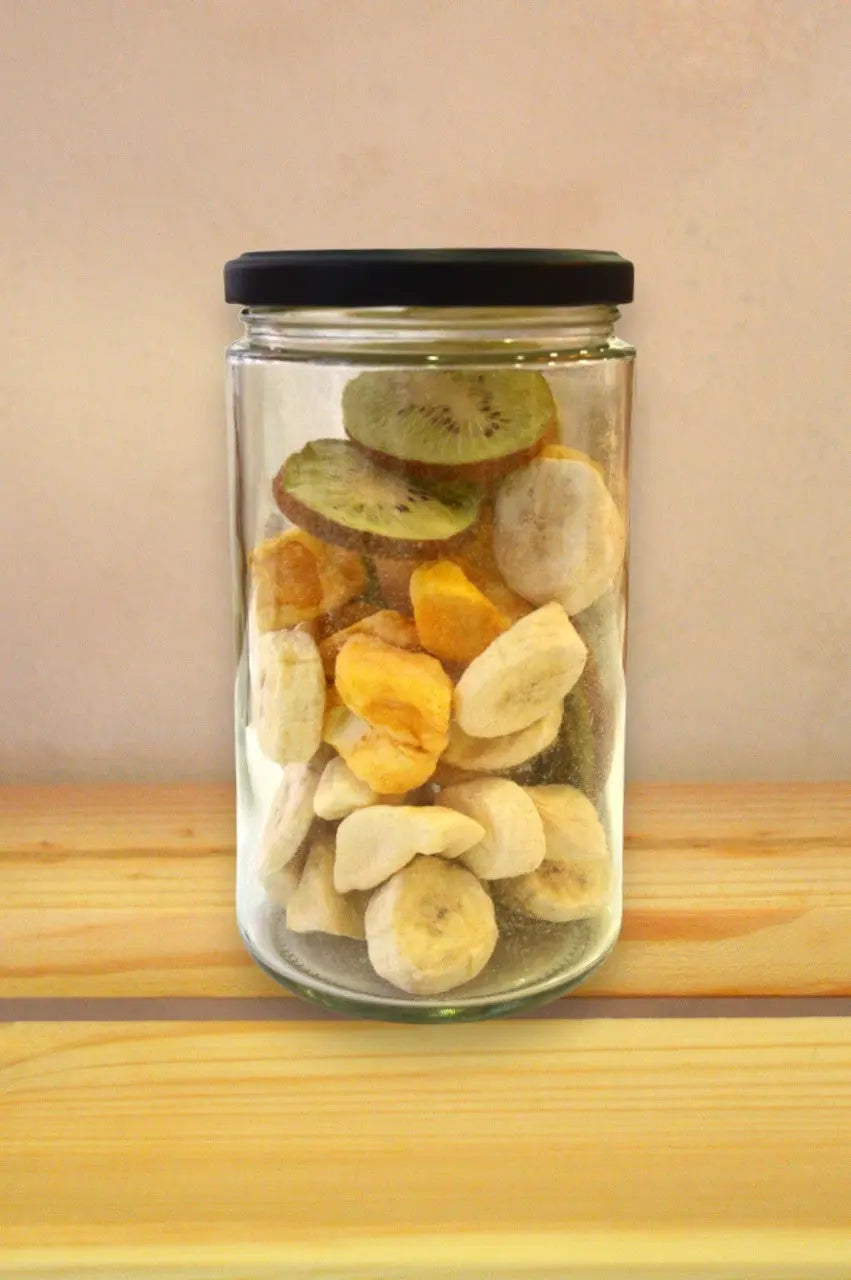 Liofiliziran mango, banane in kivi v kozarcu - Hiša užitka