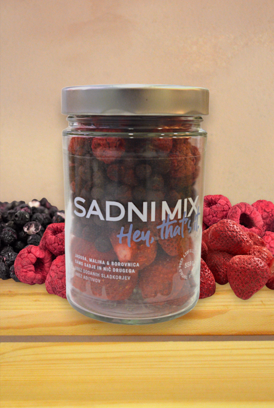 Liofiliziran sadni miks - liofilizirane maline, liofilizirane jagode, liofilizirane borovnice