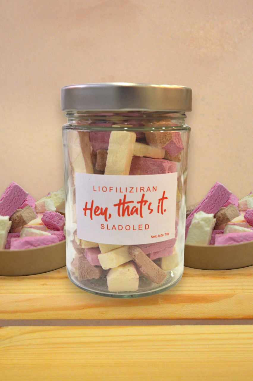 Liofiliziran sladoled - jagoda, vanilija, čokolada