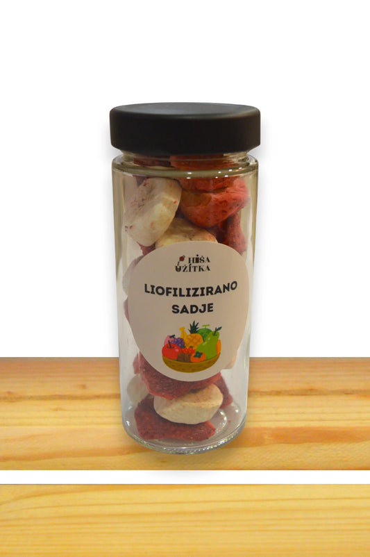 Liofiliziran miks sadja: jagode in banane