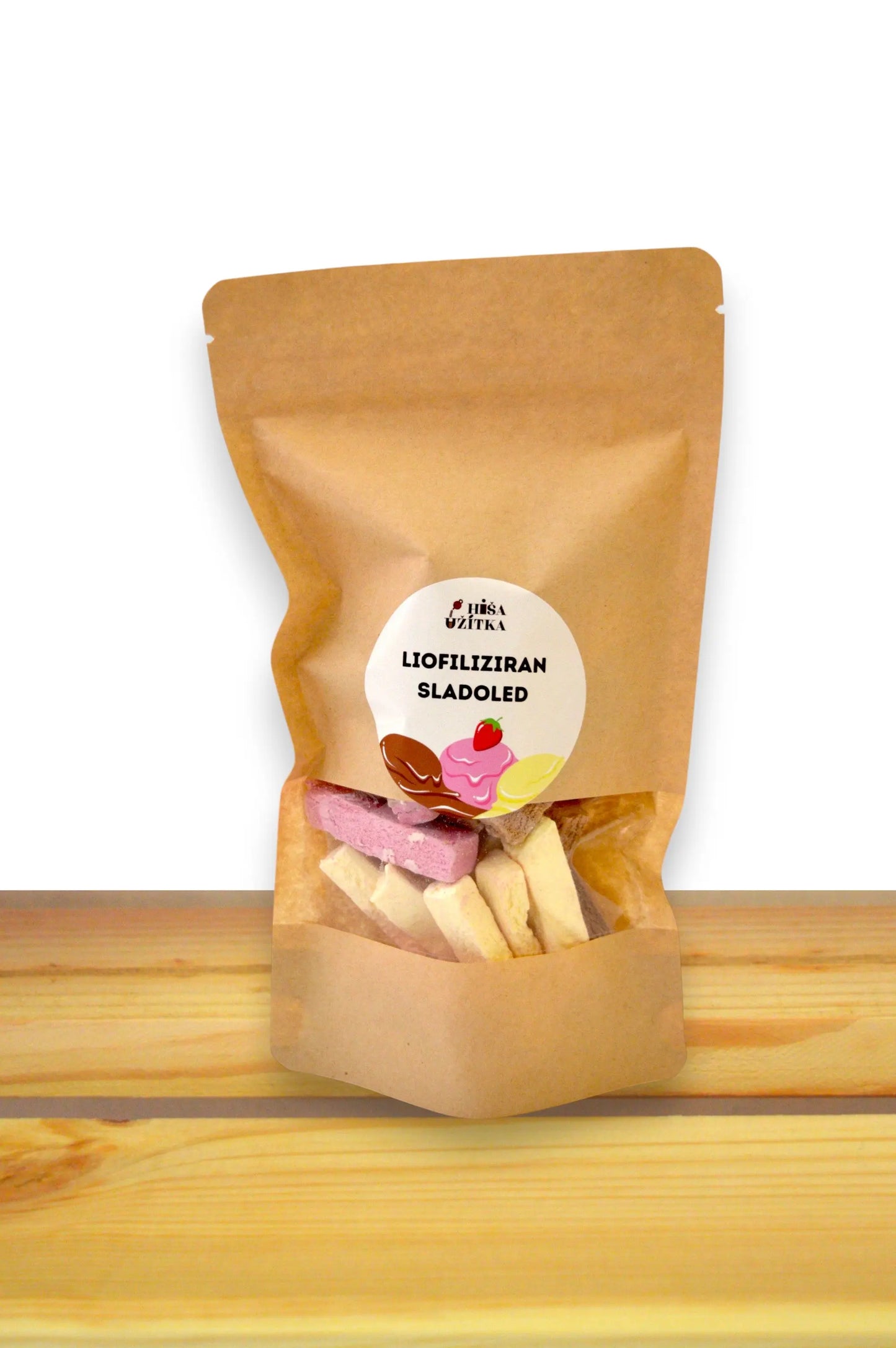FESTIVALSKA IZDAJA! Liofiliziran sladoled (jagoda, vanilija, čokolada) – 50g v vrečki