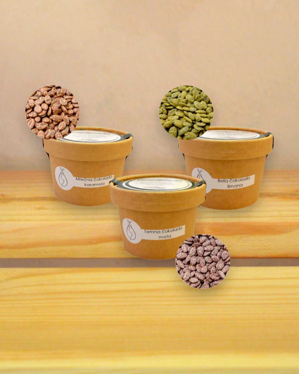 Paket praženih bučnih semen v čokoladi