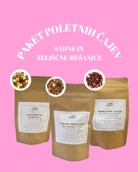 Paket poletnih čajev - lubenica, breskev, melona, jagoda, sivka