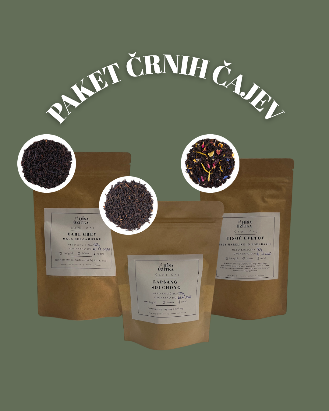 Paket črnih čajev - Hiša užitka