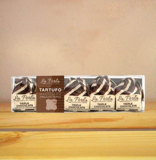 Prozorna bonboniera | Trojni čokoladni tartufi z lešniki