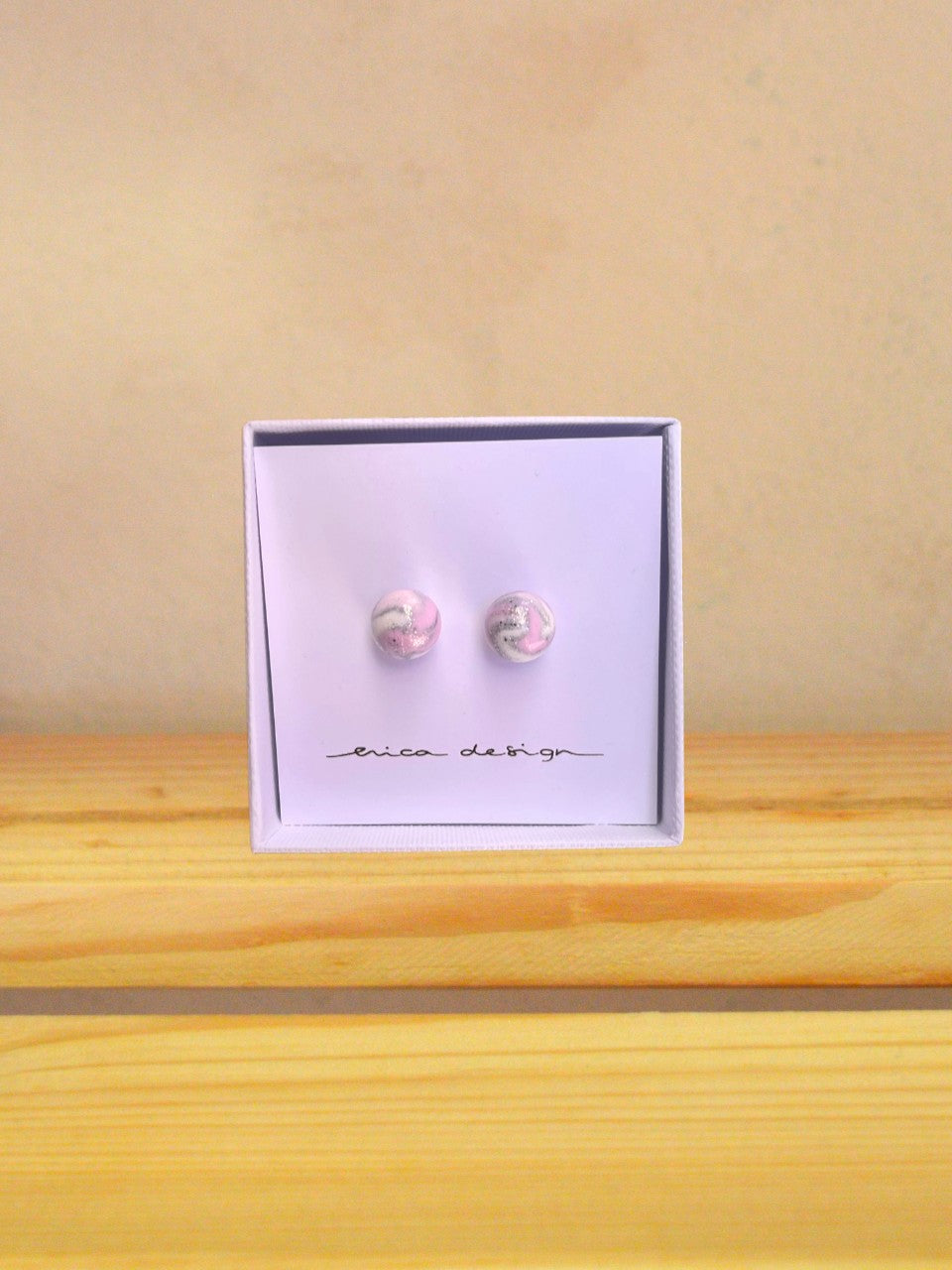 Marmorni uhani iz polimerne gline - Hiša užitka