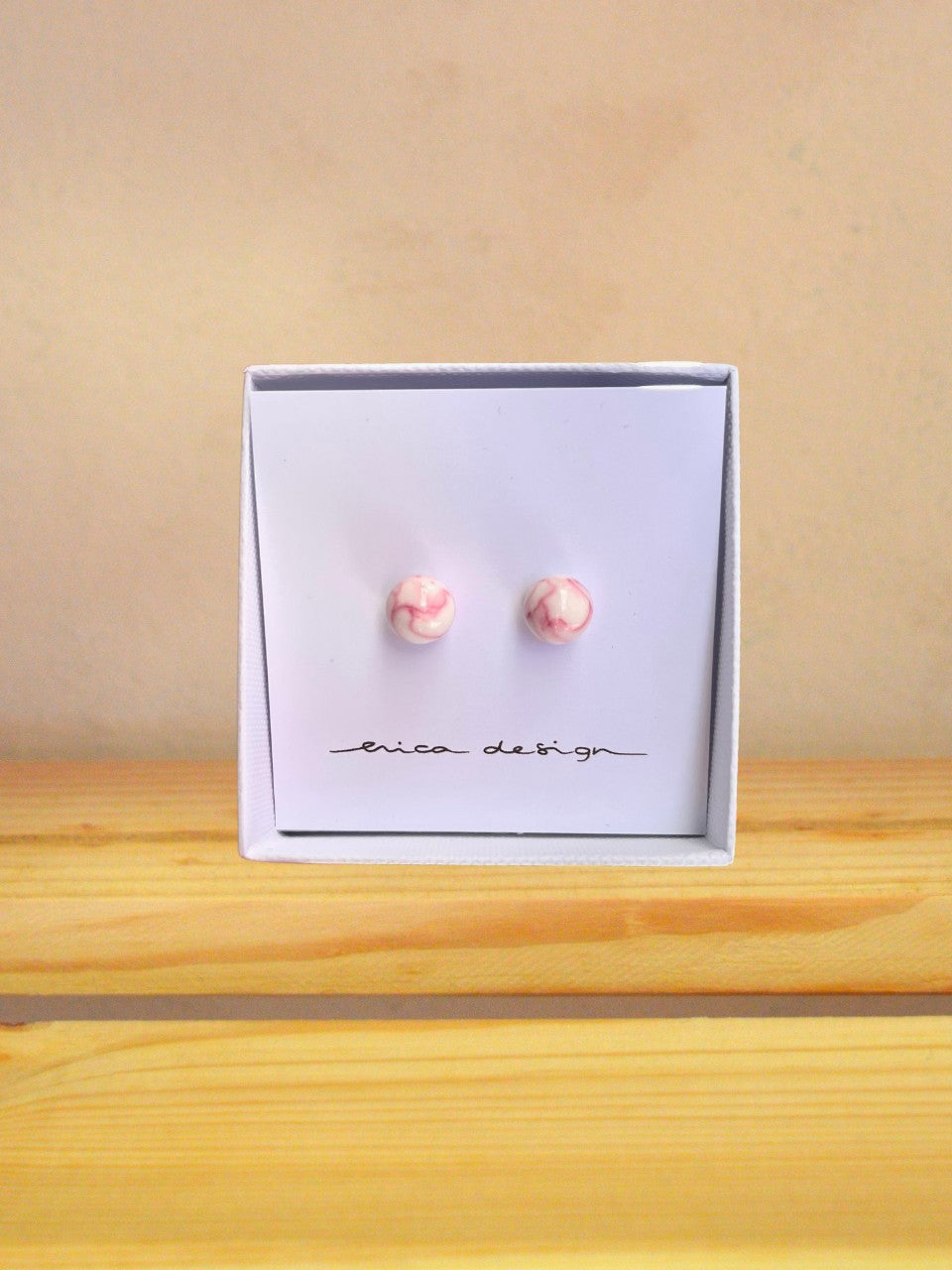 Marmorni uhani iz polimerne gline - Hiša užitka