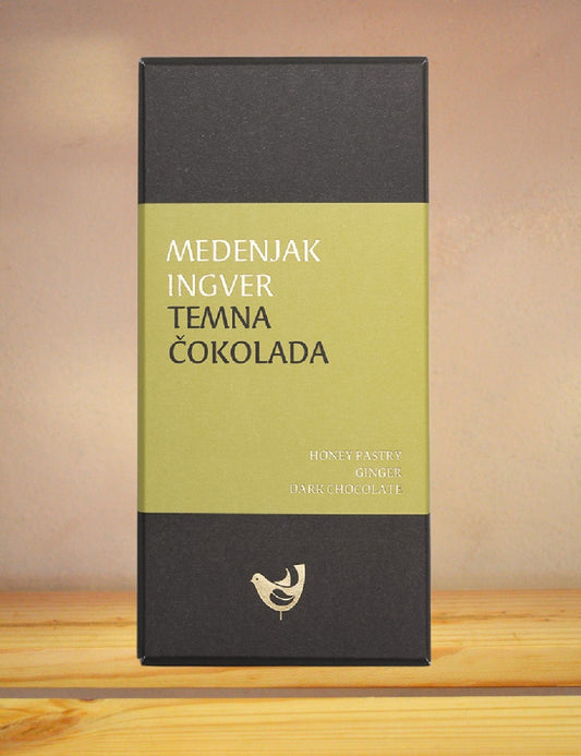 Temna 70% čokoladna tablica z medenjakom in ingverjem
