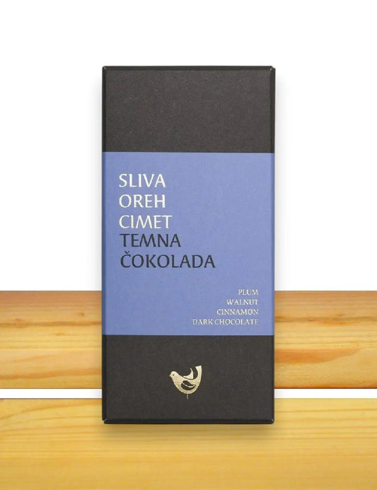 Temna čokolada s slivo, orehi in cimetom