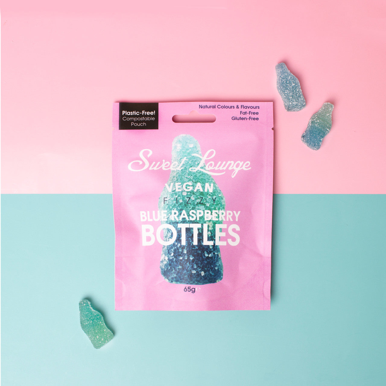 Veganski fizzy bonboni modra malina vsebina