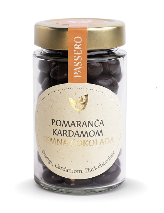 Dražeji s pomarančo, kardamomom in temno čokolado