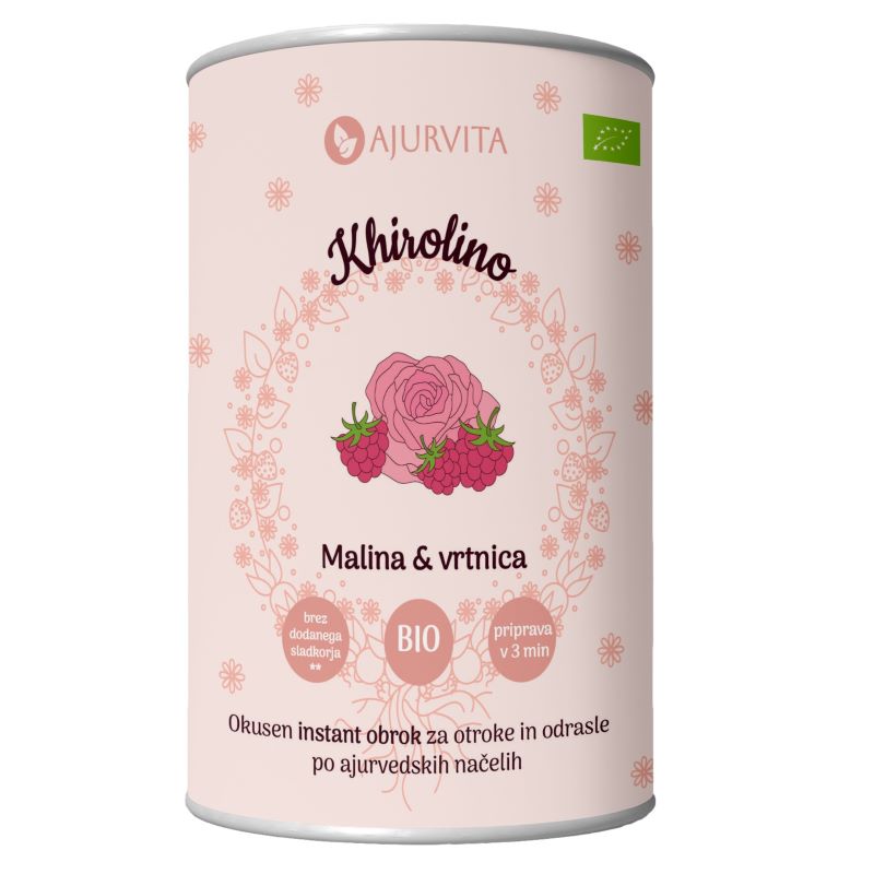 Bio khirolino malina in vrtnica - instant žitni obrok z ajurvedskimi začimbami